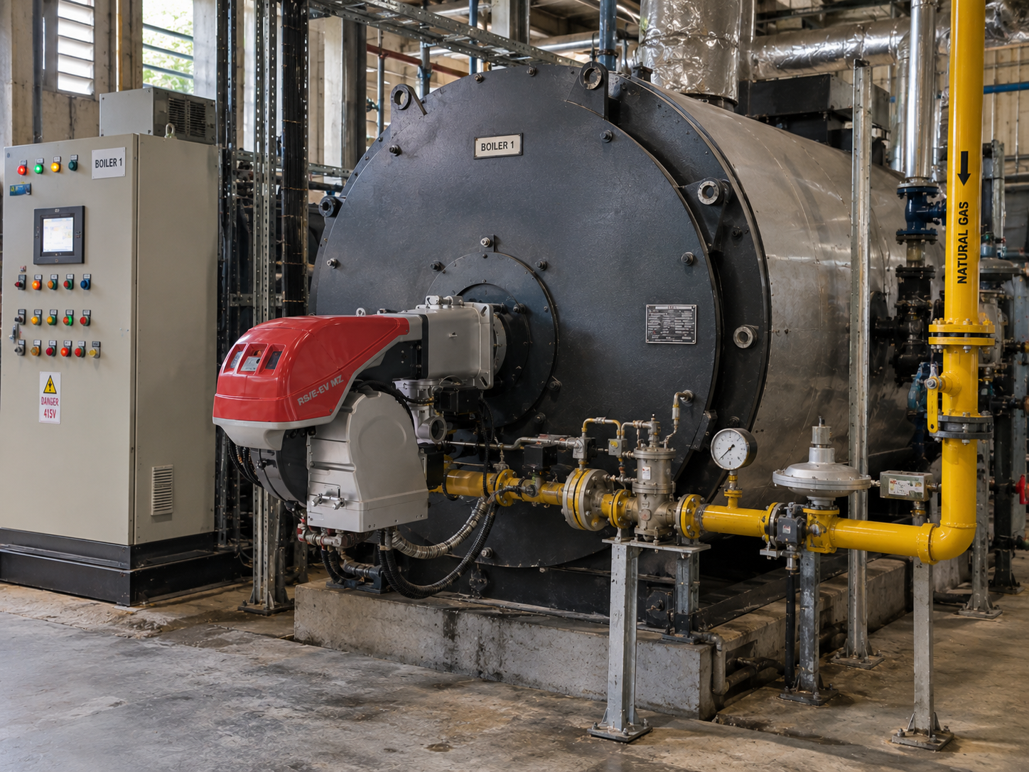 Riello RS 250 EV MZ industrial gas burner supplied by Unimech in Malaysia